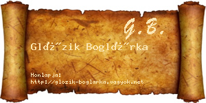 Glózik Boglárka névjegykártya